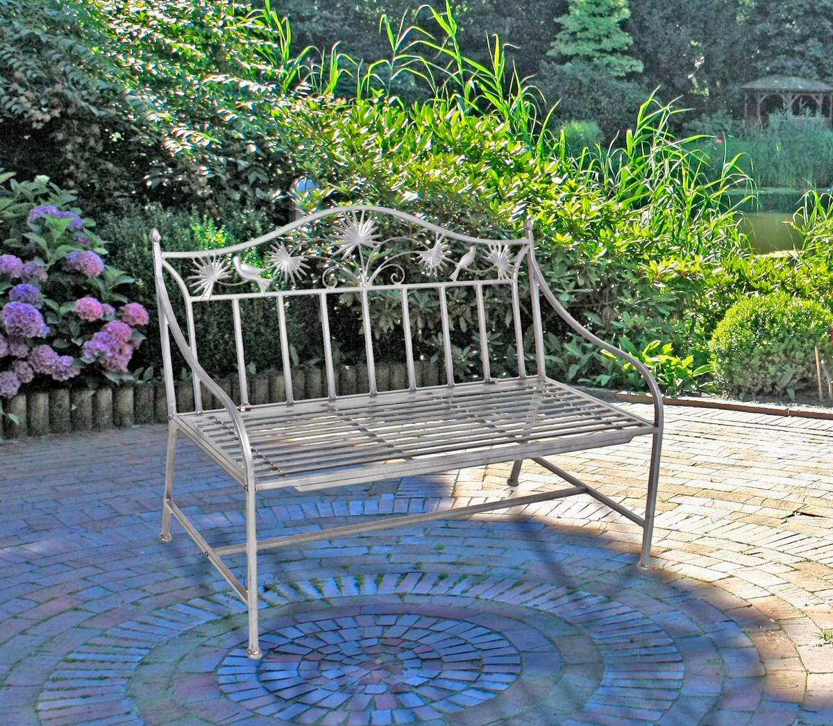 Gartenbank Eisen 2-sitzer Talin Silberfarben - Silberfarben, MODERN, Metall (111/84/52cm)