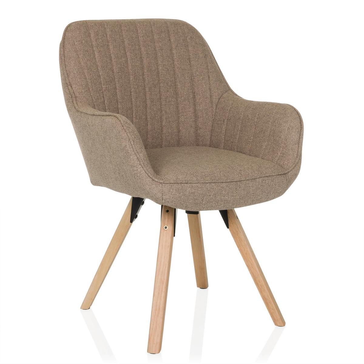 Armlehnstuhl Scandi Ted Beige B: 56 cm - Beige/Buchefarben, MODERN, Holz/Textil (56/84/62cm) - MID.YOU