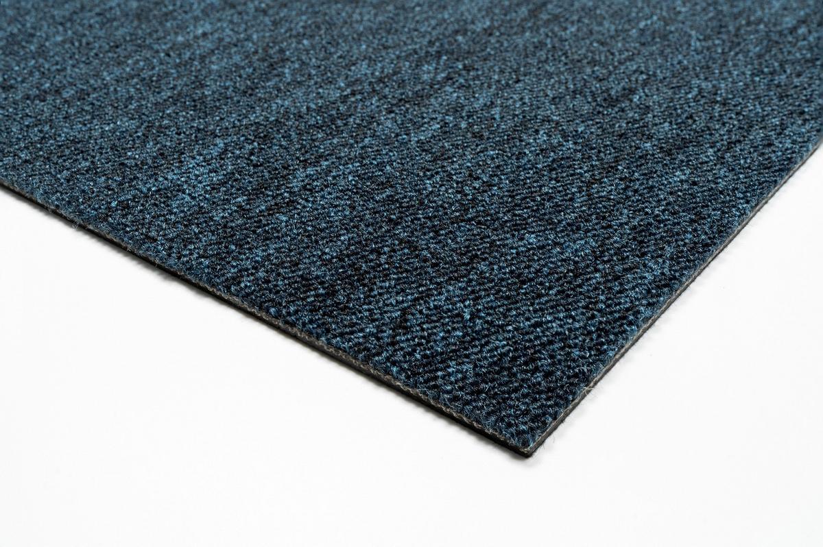 Teppichfliese Dunkelblau Sparkle 50x50cm Florhöhe 3,5mm - Dunkelblau, Basics, Textil (50/50cm)