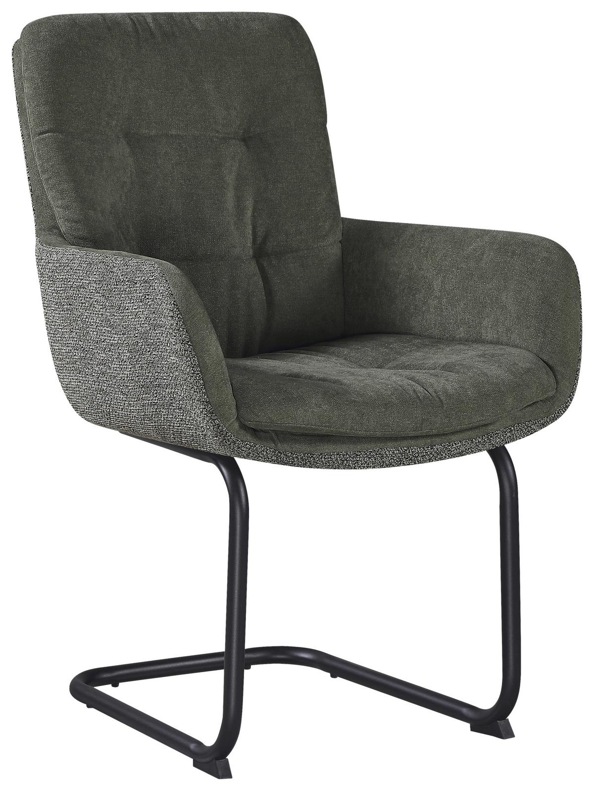 ŽIDLE S PODRUČKAMI NOVA - černá/zelená, Moderní, kov/textil (61/91/65cm) - Premium Living