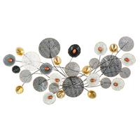 Wanddeko Grid Gold, Grau, Schwarz B: 135 cm - Goldfarben/Schwarz, Basics, Metall (135/69/7.5cm)