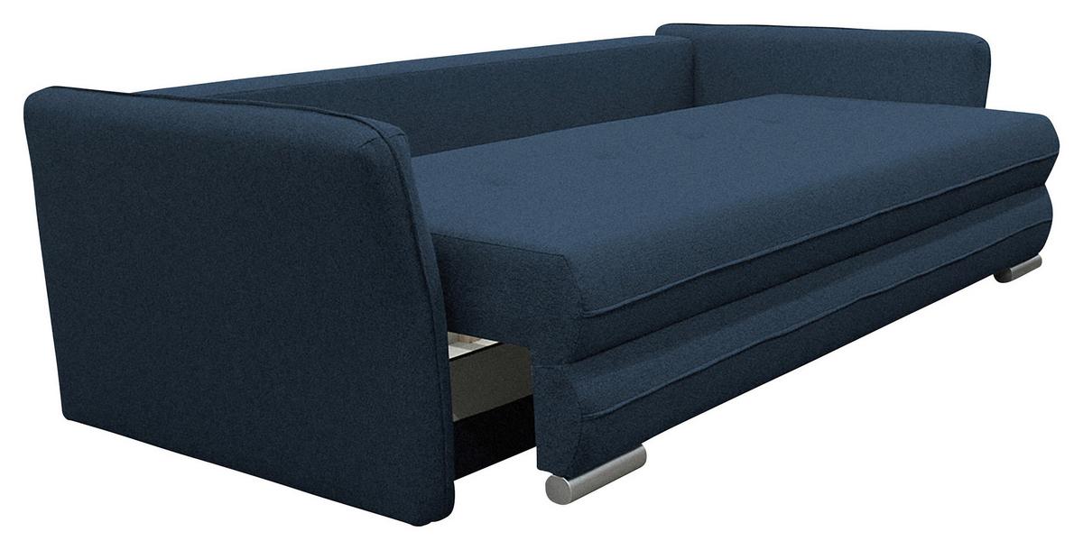 2-sitzer-sofa Mit Schlaffunkt. Modi Und Bettkasten Blau - Blau/Silberfarben, Design, Textil (235/83/106cm) - MID.YOU