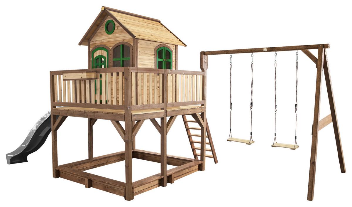 Spielturm A030.153.80 - Braun/Grau, KONVENTIONELL, Holz (613/291/277cm) - Ambia Garden
