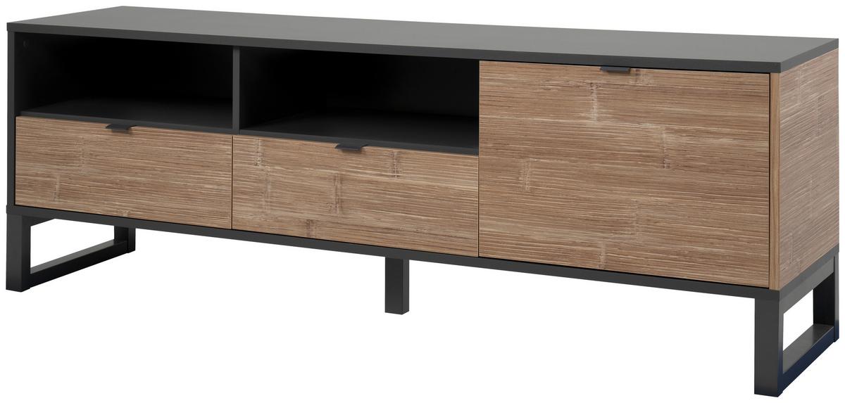 TV-Element Sumatra B: 160 cm Anthrazit/Bambus Dekor - Anthrazit, Design, Holzwerkstoff (160/56/40cm) - MID.YOU