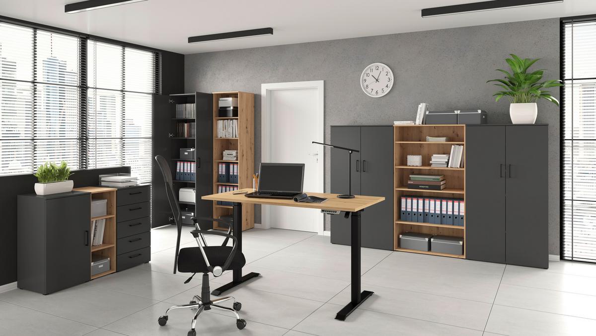 Komód Multistauraum - grafitszürke, Modern, faalapú anyag (80/83/52cm) - Carryhome