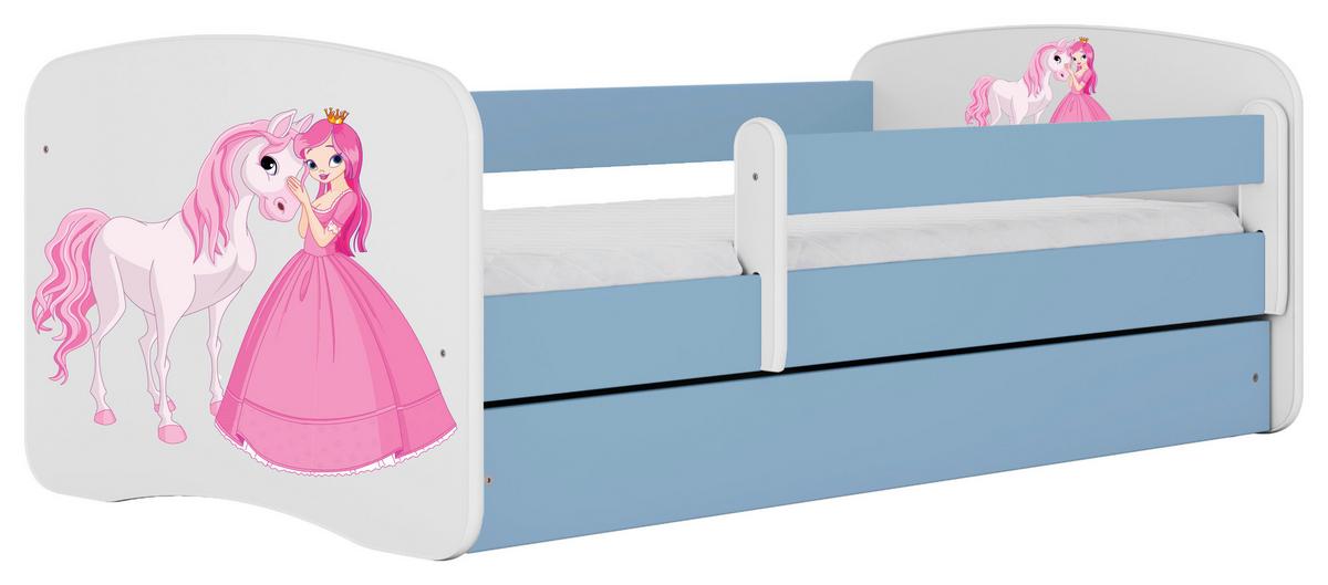 Kinder-/Juniorbett Babydreams inkl. Matratze 80x160 - Blau/Birkefarben, MODERN, Holz/Holzwerkstoff (80/160cm) - MID.YOU