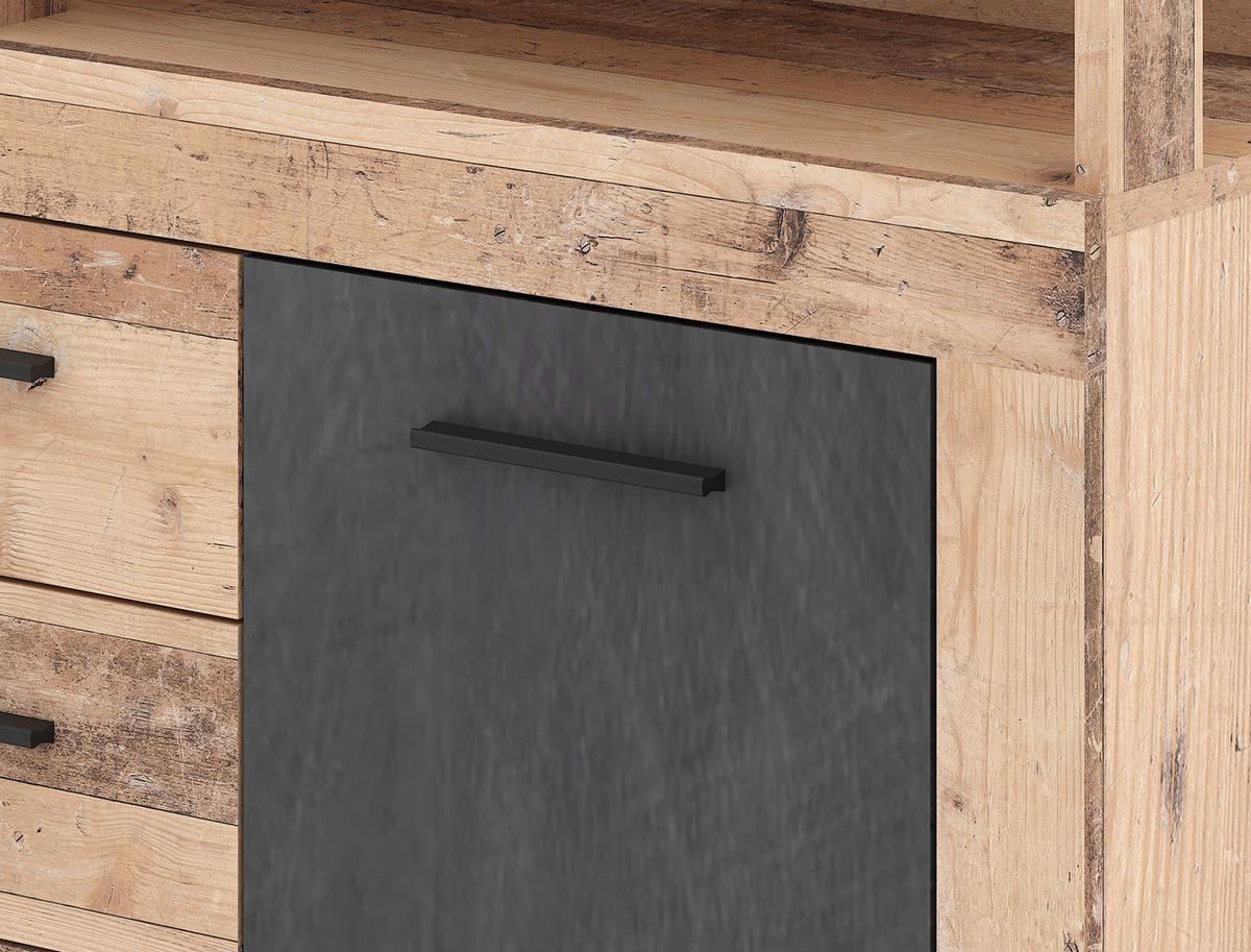 Kommode  119,5cm Luna B Anthrazit Eiche Dekor - Eichefarben/Anthrazit, Design, Holzwerkstoff (119,5/96,8/32cm) - MID.YOU