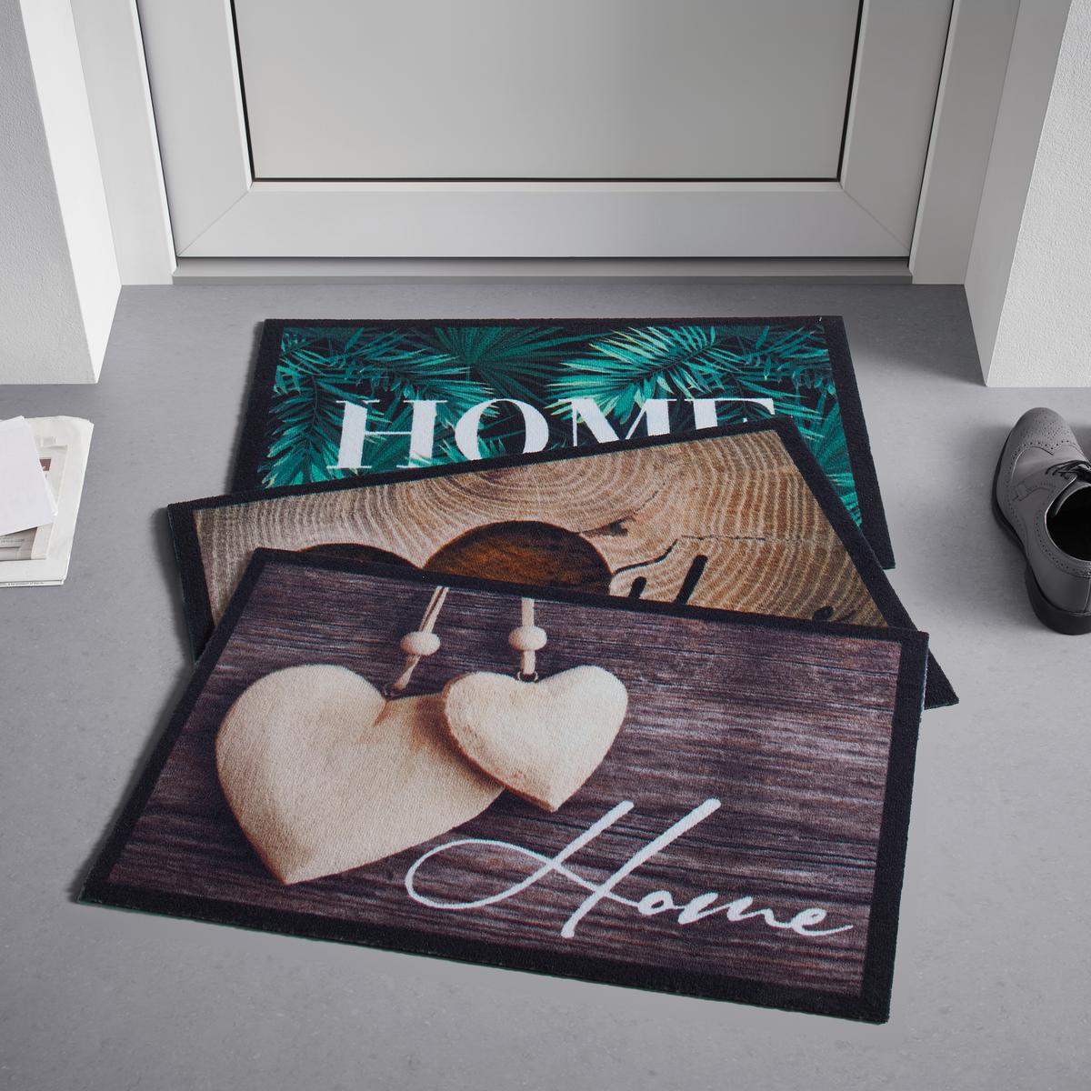 DVEŘNÍ ROHOŽKA Home Love Wood, 50/70cm - hnědá/béžová, Basics, plast (50/70cm) - Modern Living