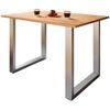 Schreibtisch Lona Eiche Dekor B: 80 cm - Honigeiche/Silberfarben, Design, Holzwerkstoff/Metall (80/76/50cm) - MID.YOU