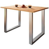 Schreibtisch Lona Eiche Dekor B: 80 cm - Honigeiche/Silberfarben, Design, Holzwerkstoff/Metall (80/76/50cm) - MID.YOU