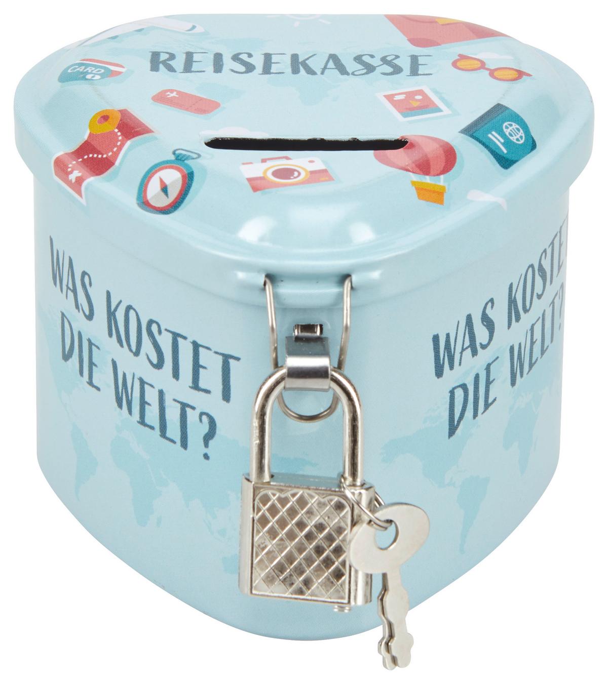 Spardose Alarich - Türkis/Schwarz, Basics, Metall (5/6/7cm)