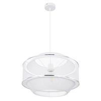 Hängeleuchte H: 150 cm 1-Flammig, Weiß/Chromfarben - Chromfarben/Weiß, Trend, Metall (45/150/28cm) - Globo