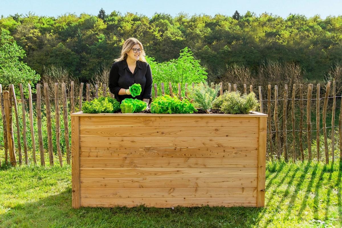 Hochbeet Echtholz Lärche 90x84x170 cm Lärchefarben - Lärchefarben, Basics, Holz (90/84/170cm)