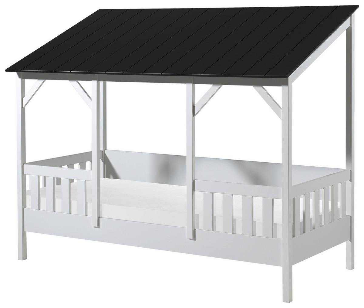 Dětská postel HOUSEBED - bílá/černá, Moderní (90/200cm) - MID.YOU