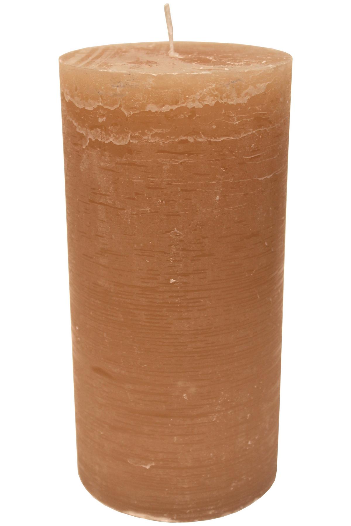 Valcová sviečka RUTH   - RUSTIK -AKT- - čierna/piesková, Modern, textil/prírodné materiály (10/20cm) - Premium Living