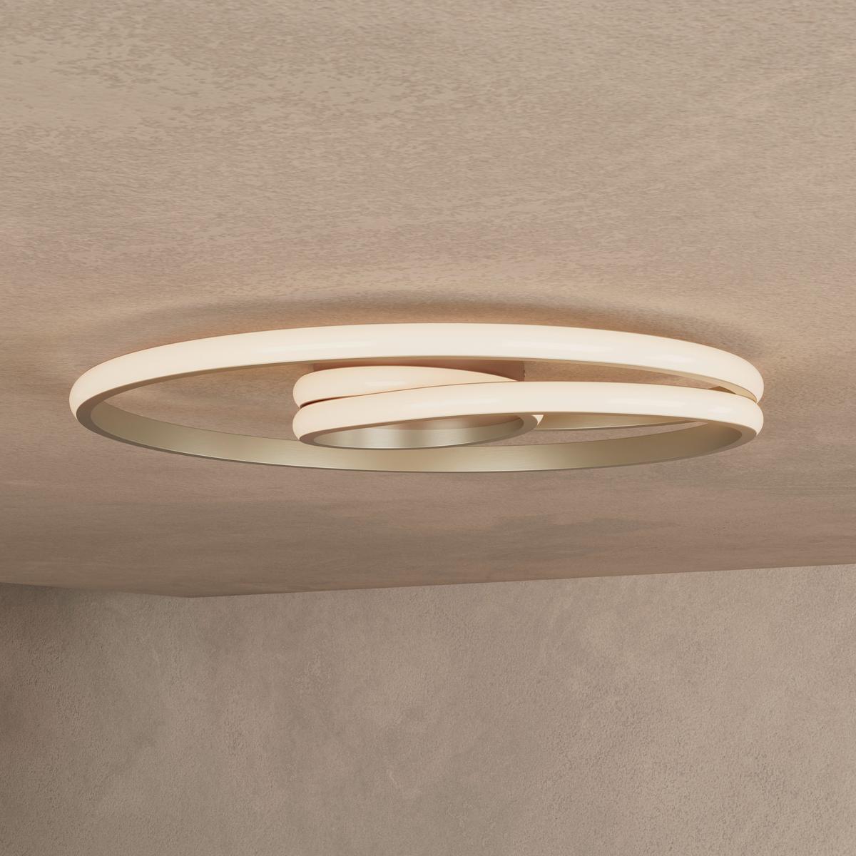 LED-Deckenleuchte CHARLOTTE - Champagner/Weiß, Basics, Kunststoff/Metall (45/5,5cm) - Luca Bessoni