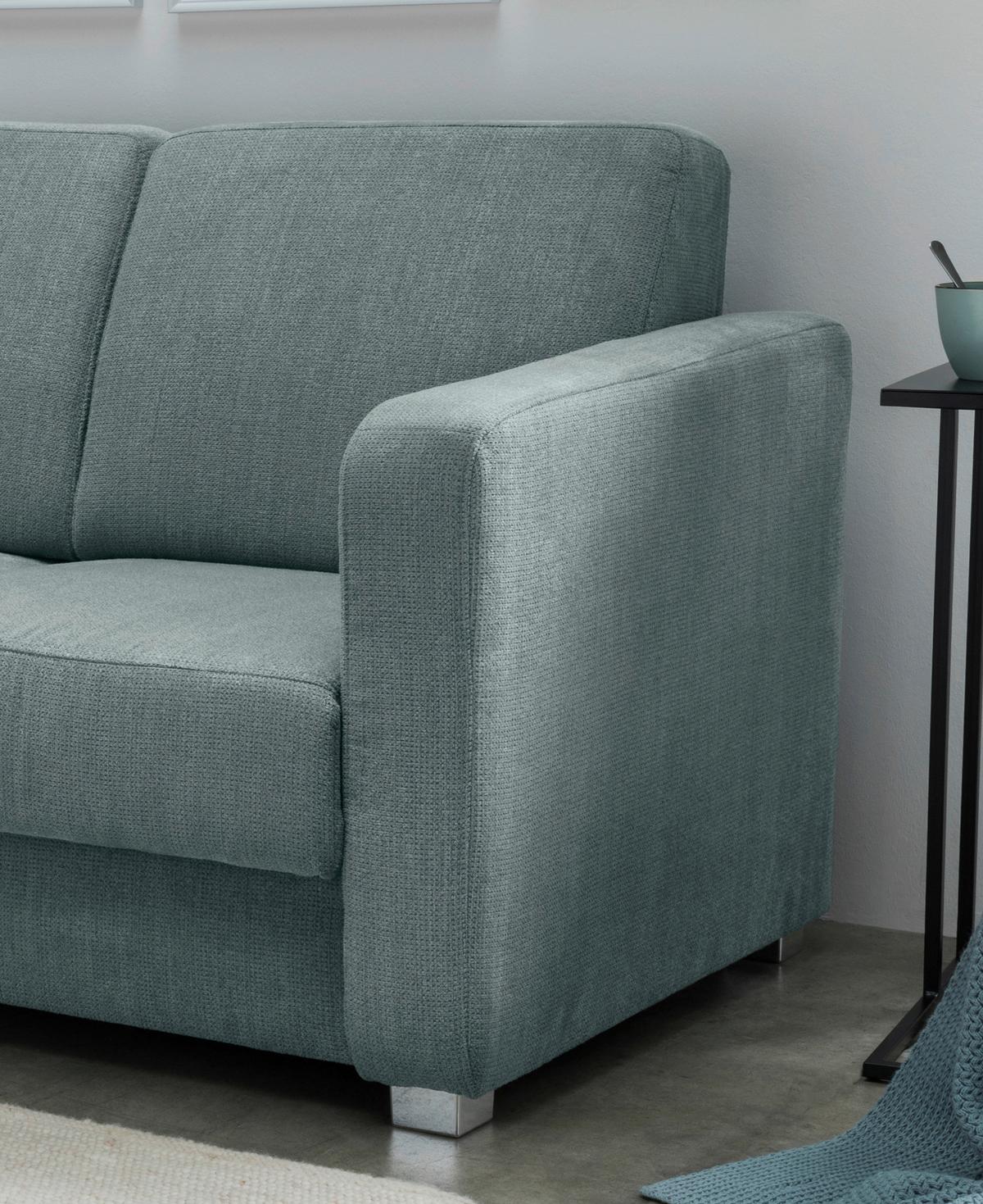 Schlafsofa Mia, Mintgrün B: 159 Cm - Chromfarben/Mintgrün, Basics, Textil (159/88/87cm) - Livetastic