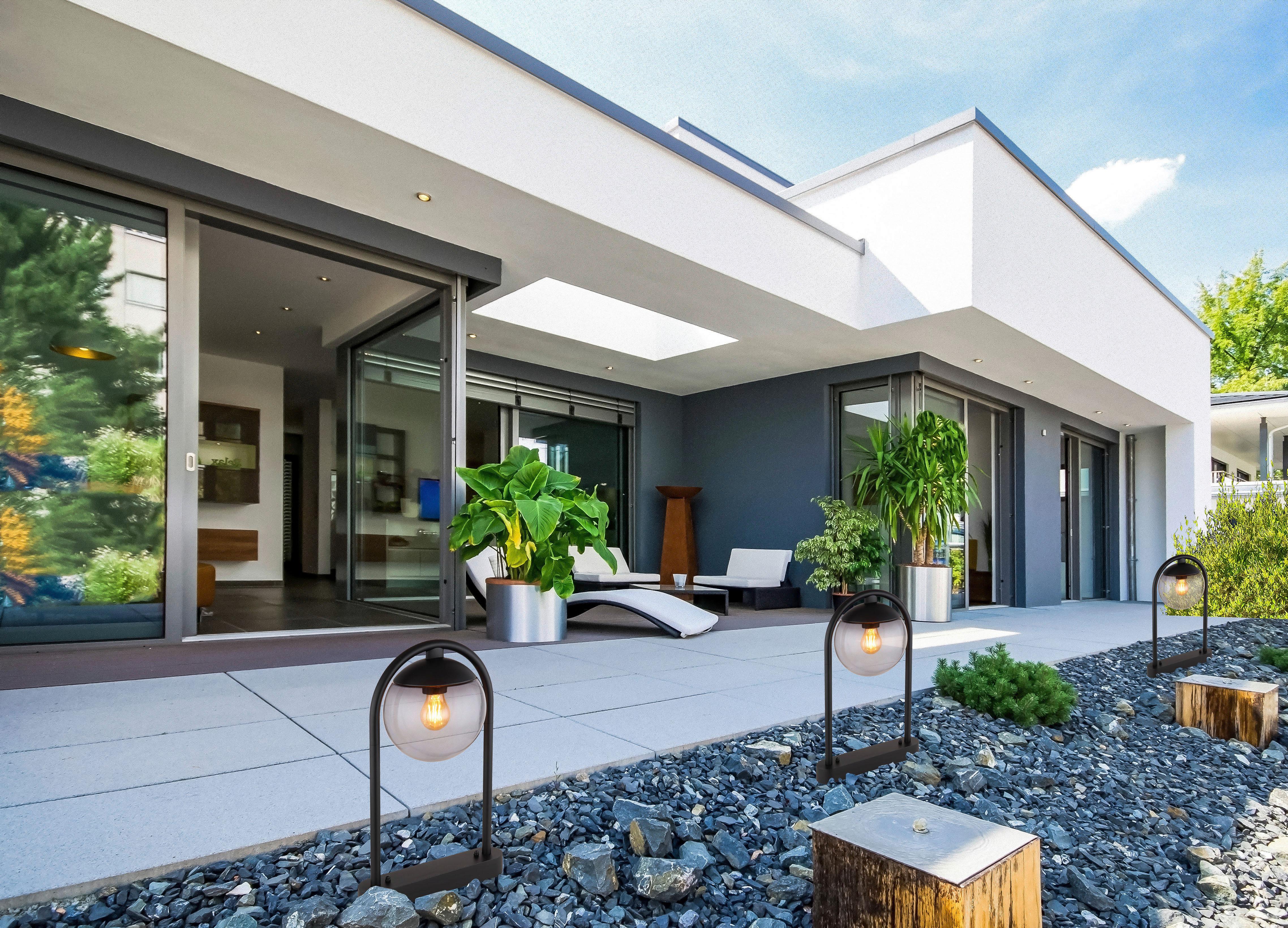 Außenwandleuchte 31812 - Schwarz, Basics, Glas/Metall (32/50cm) - Globo