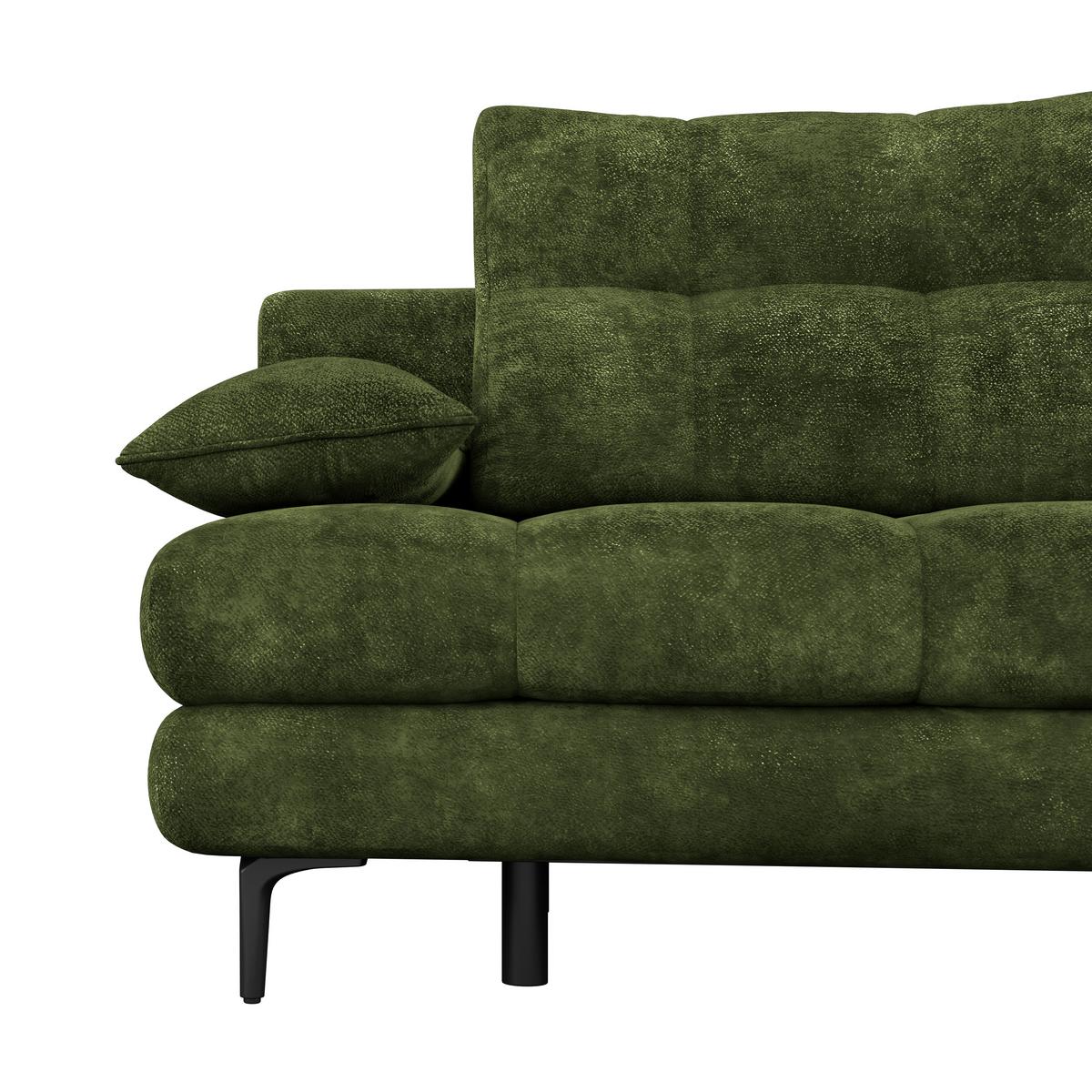 Schlafsofa Perla Olivgrün B: 203 cm - Schwarz/Olivgrün, KONVENTIONELL, Textil (203/94/96cm)