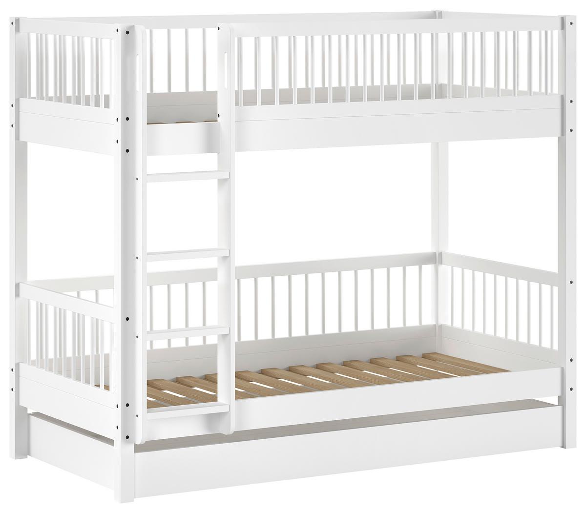 Etagenbett Forrest - Weiß/Naturfarben, MODERN, Holz (90/200cm) - MID.YOU