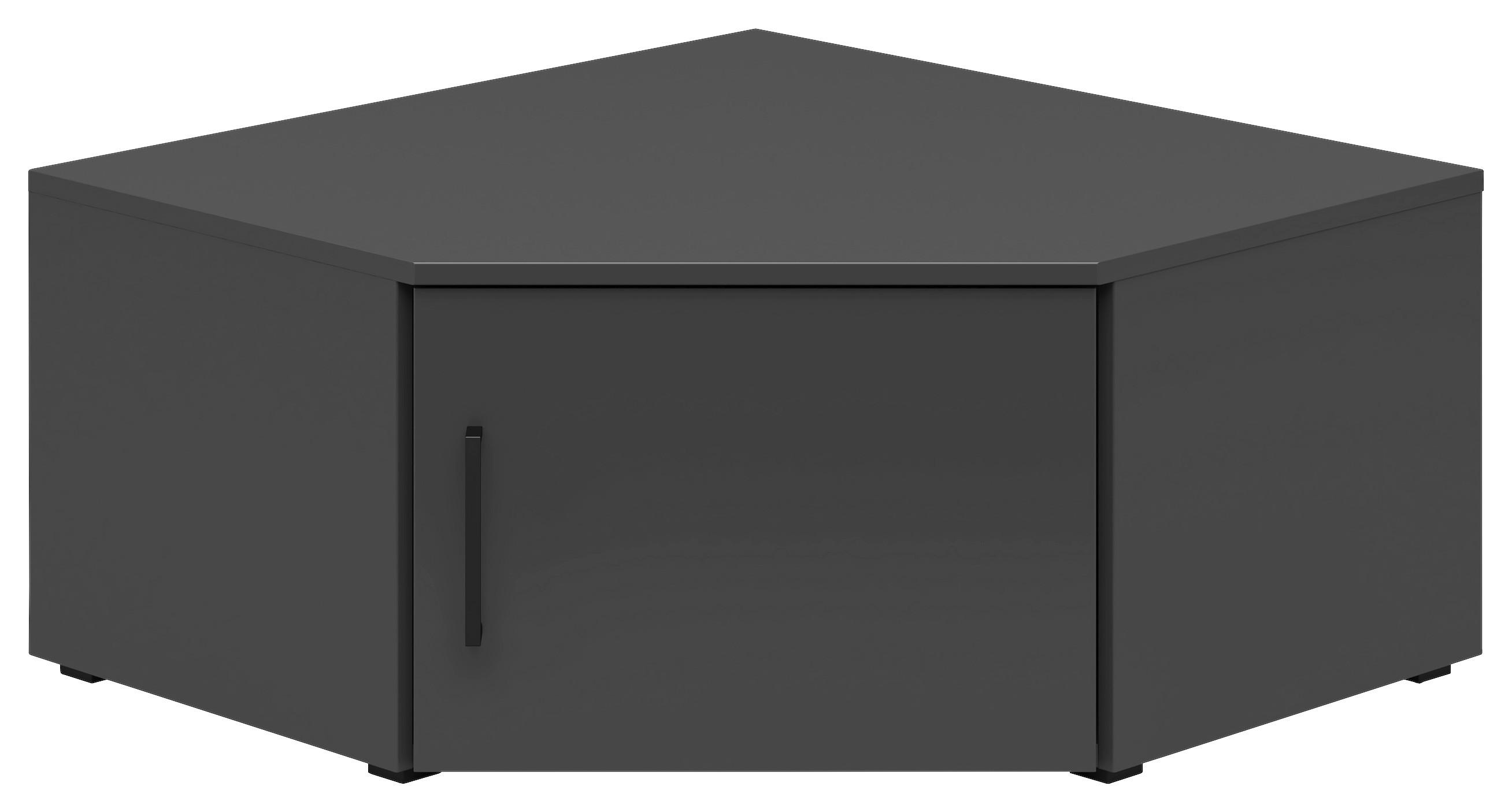 Nástavec na skříň CABINET š: 101 cm - černá/barvy grafitu, Moderní, kompozitní dřevo/plast (71,5/71,5cm)