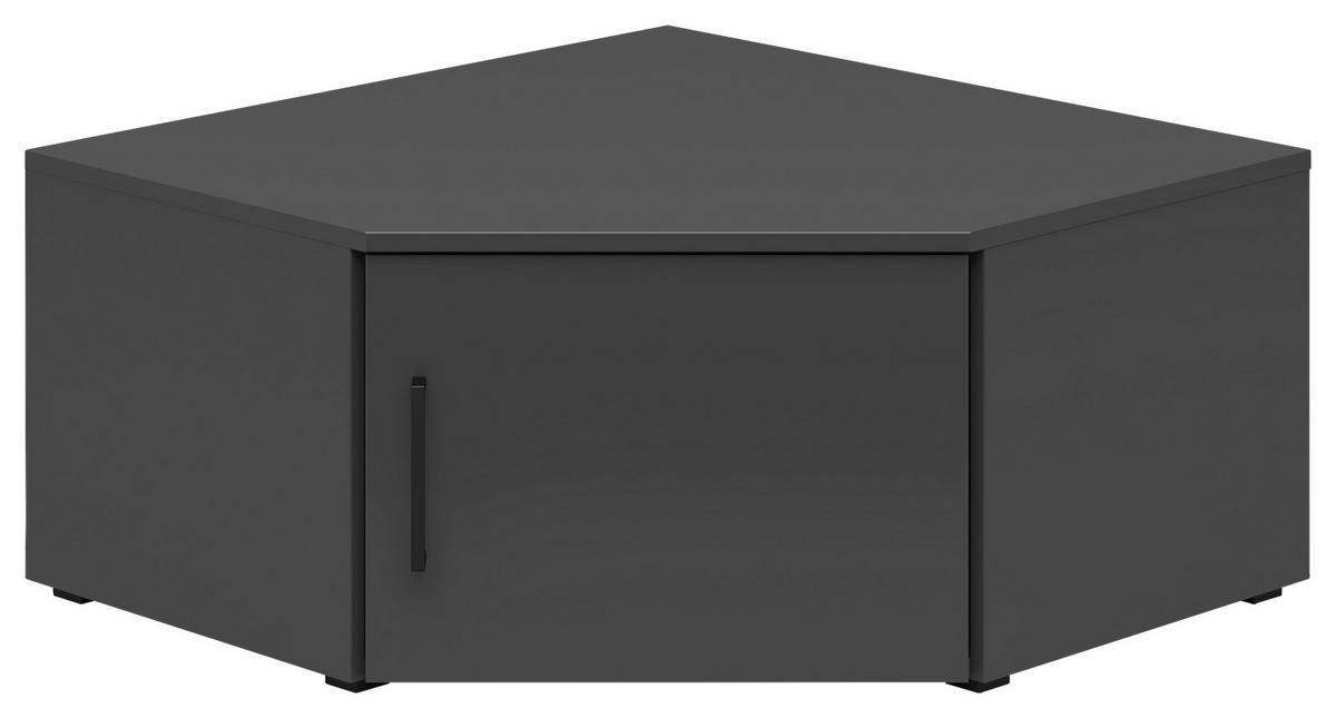 Nadstavec na skriňu MULTISTAURAUM š: 101 cm - čierna/grafitová, Modern, kompozitné drevo/plast (71,5/71,5cm)