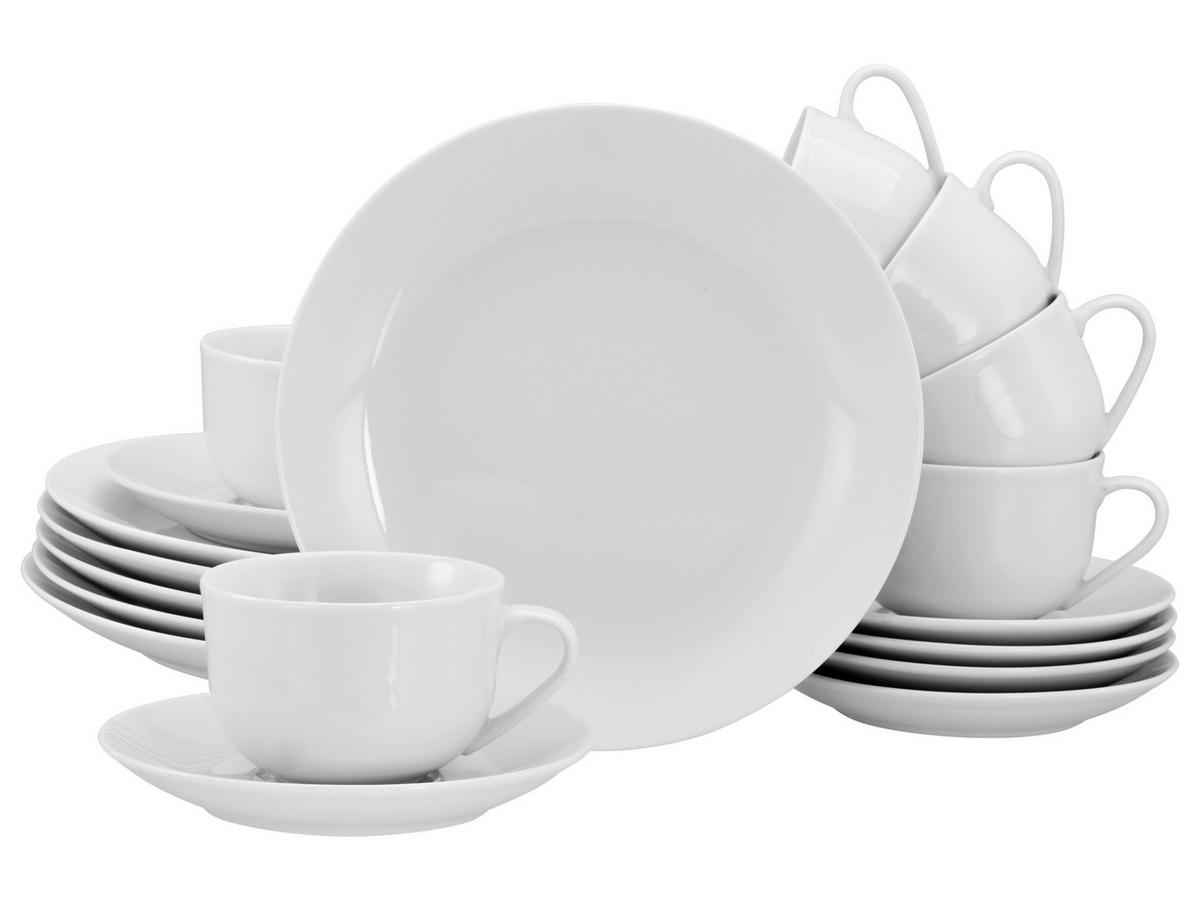 Kaffeeservice Luna 18--Teilig., Weiß - Weiß, Basics, Keramik - Creatable