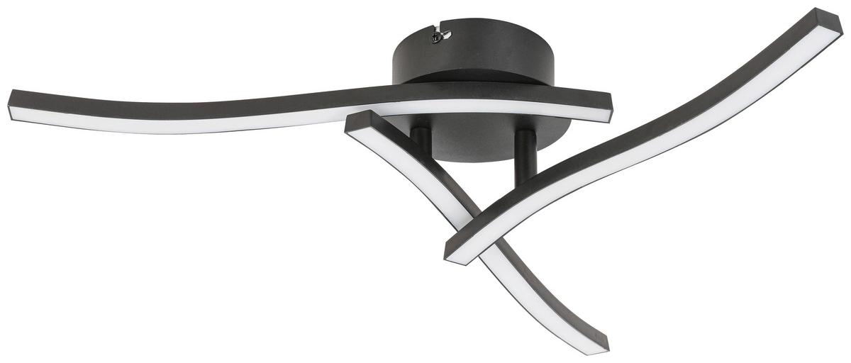 LED-Deckenleuchte Samira - Schwarz, MODERN, Kunststoff/Metall (56/56/11cm) - Luca Bessoni