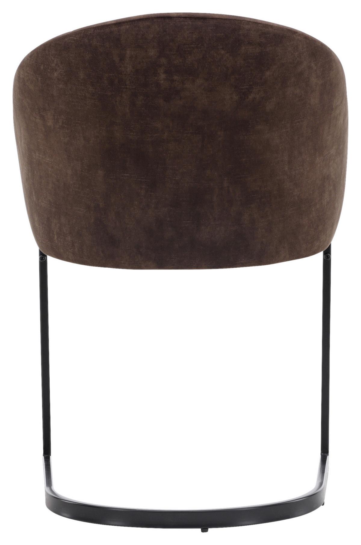 Stuhl-Set Evening - Dunkelbraun/Schwarz, Design, Textil/Metall (56/82/65cm) - Livetastic
