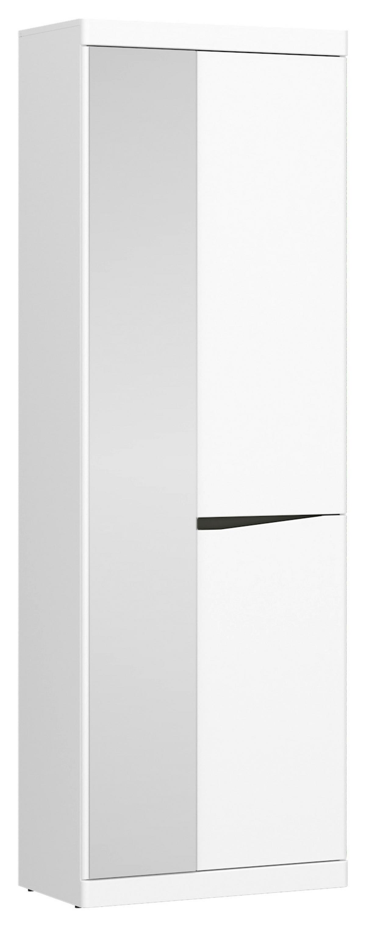 Garderobenschrank Turino Alpinweiss/Grau B: 65 cm - Dunkelgrau/Eichefarben, MODERN, Holzwerkstoff (65/196,5/40cm)