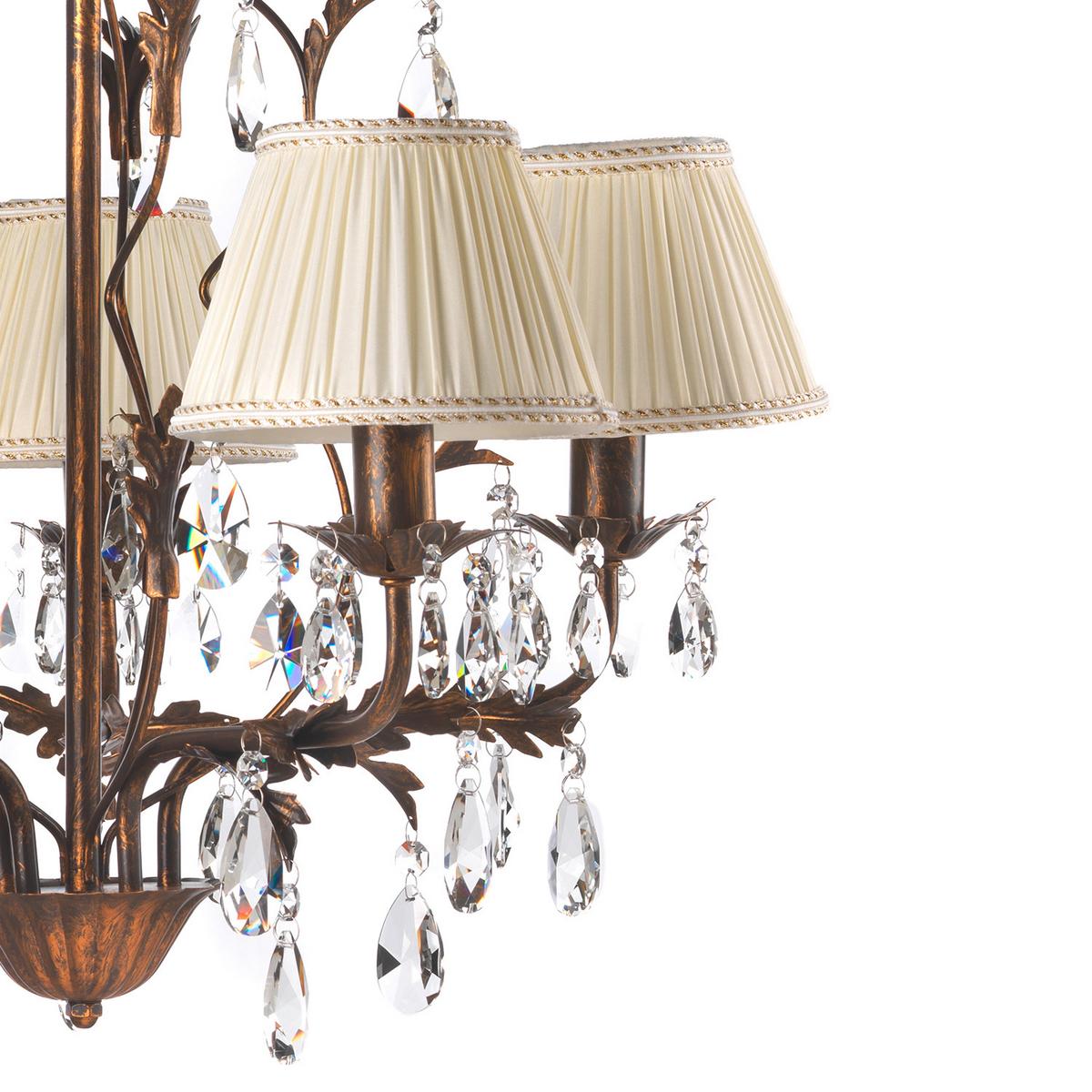 Kristall-hängeleuchte 4669/5b - Bronzefarben, KONVENTIONELL, Glas/Metall (60/105cm)