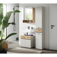 Badezimmer Aqua Kaschmir/Eichefarben B: 92cm - Kaschmir/Eichefarben, Trend, Glas/Holzwerkstoff (92cm) - MID.YOU