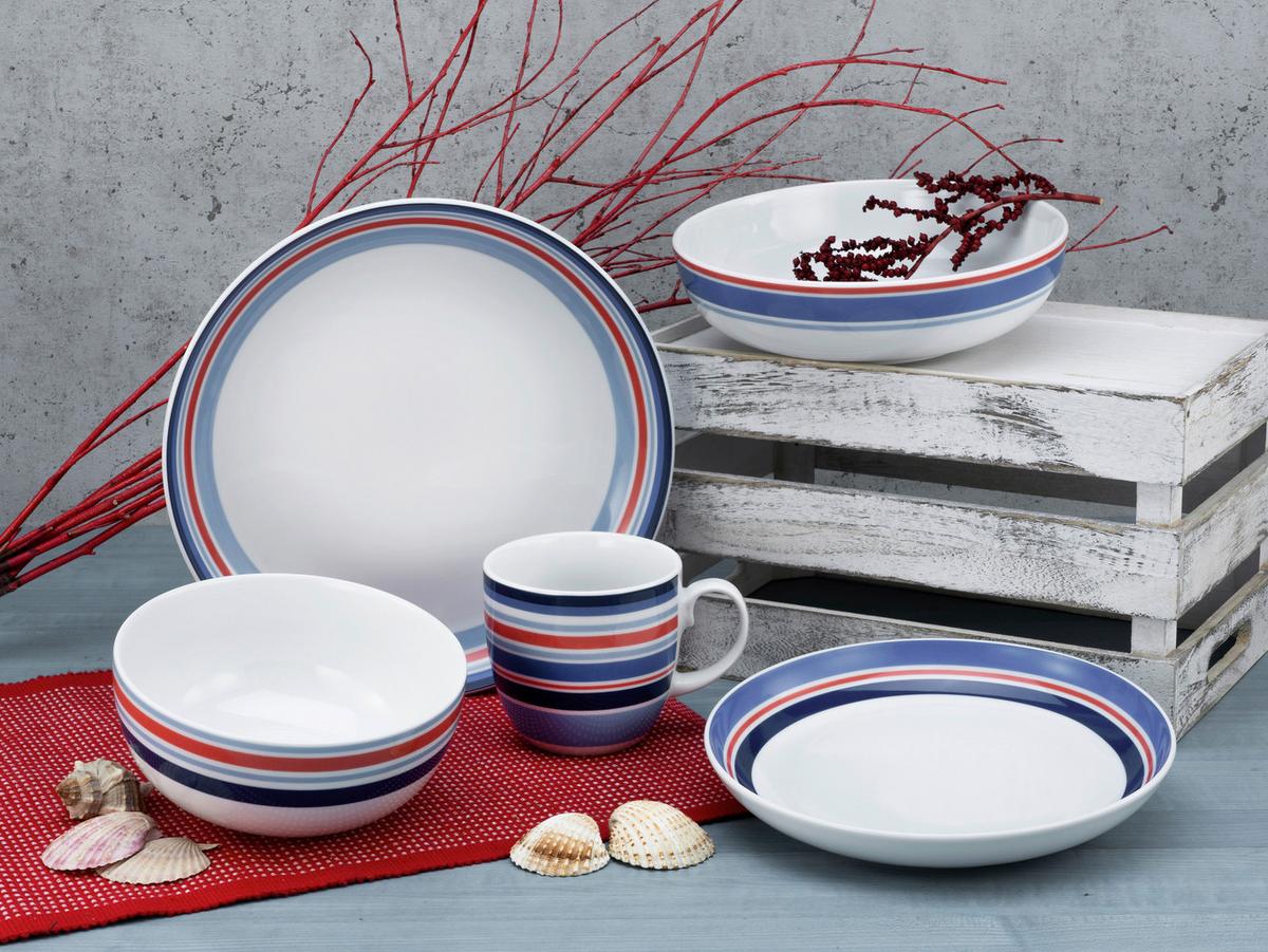 Kombiservice Keramik 2 Personen Geschirr Set - Multicolor, Basics, Keramik (37,5/23/30,5cm) - Creatable