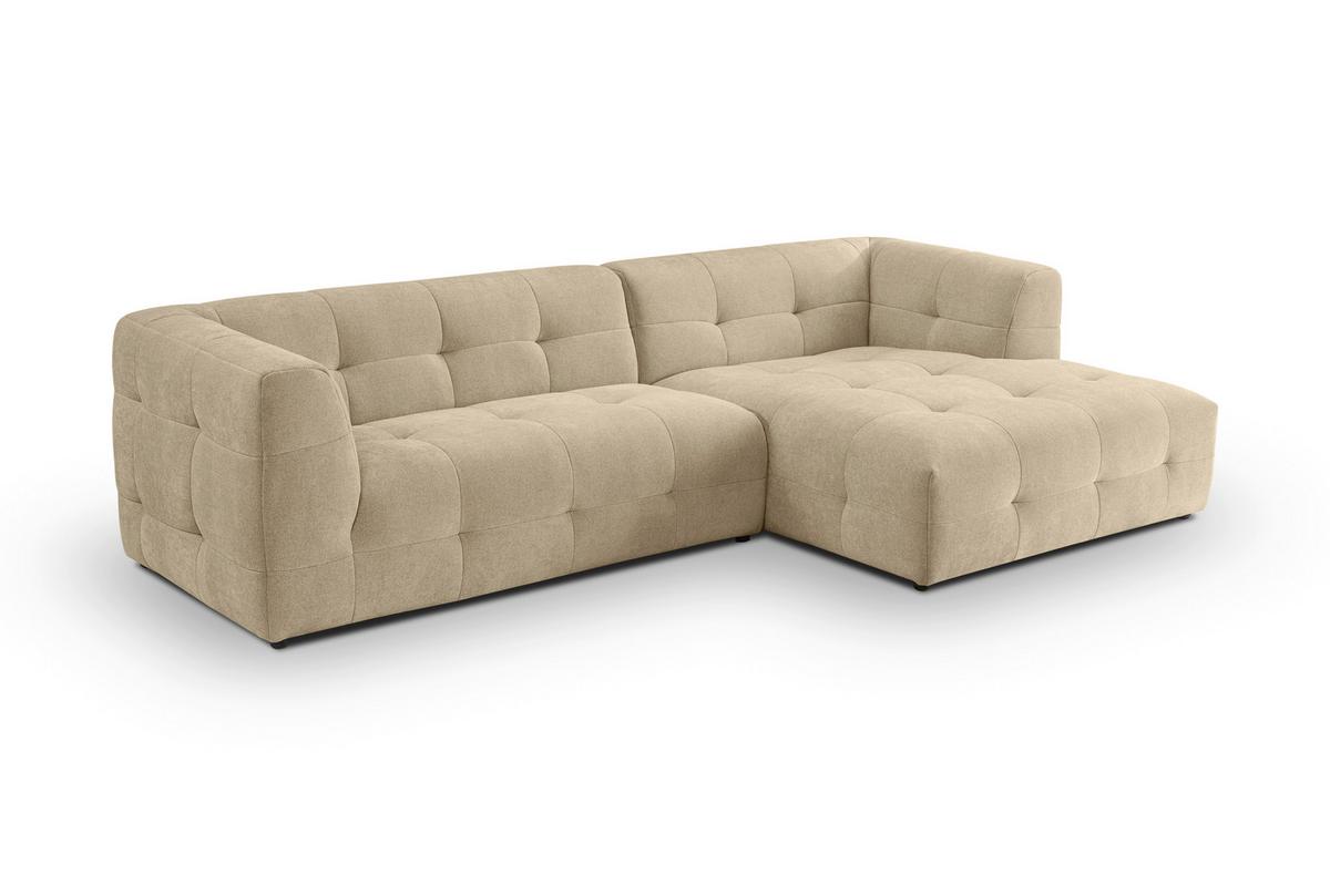 Ecksofa Tenso Beige S: 292x161cm - Beige/Schwarz, Basics, Holz/Textil (292/161cm) - MID.YOU