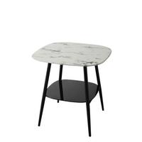 Couchtisch Schwarz/weiß B: 55 Cm - Schwarz/Weiß, Design, Glas/Metall (55/55/55cm) - Livetastic