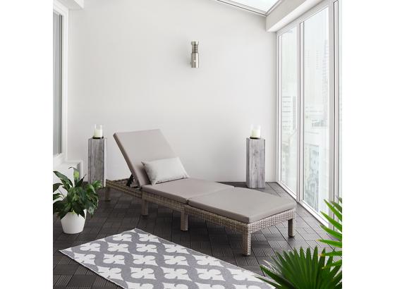 Lehátko Z Polyratanu Sarah - sivá/svetlosivá, Moderný, umelá hmota/kov (60/28/198cm) - Modern Living Lehátko Z Polyratanu Sarah - sivá/svetlosivá, Moderný, umelá hmota/kov (60/28/198cm) - Modern Living
