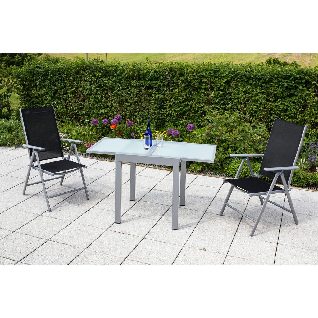 Gartentisch Ausziehbar Metall/ Glas L: 65/130 Cm