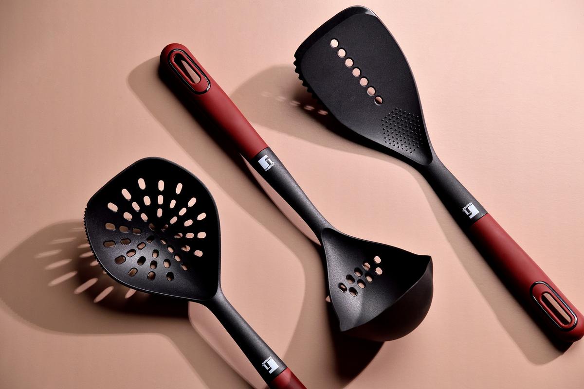 Küchenhelferset 3-teilig Kitchen Tools Rot/schwarz - Rot, Basics, Kunststoff (11.5/11,5/35cm)