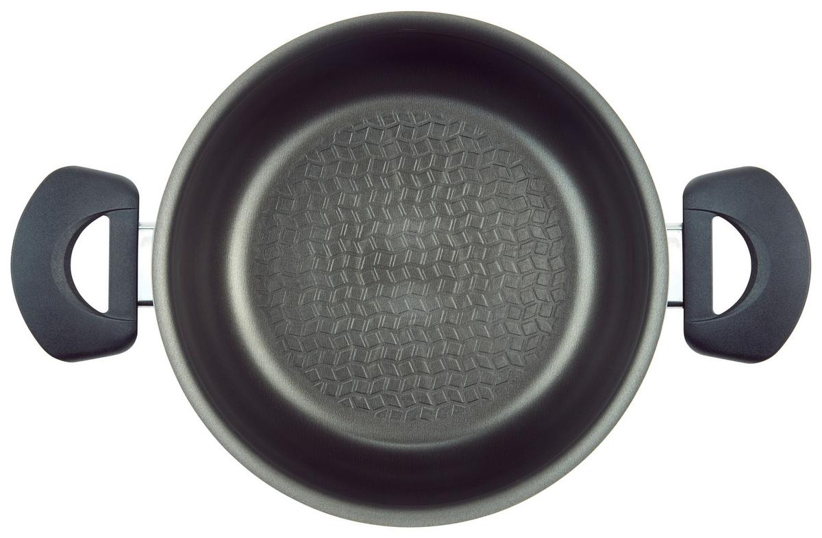 Luca Bessoni Fleischtopf 2,6 L Aluminum Induktion mit Deckel - Transparent/Schwarz, KONVENTIONELL, Glas/Metall (2,6l) - Luca Bessoni