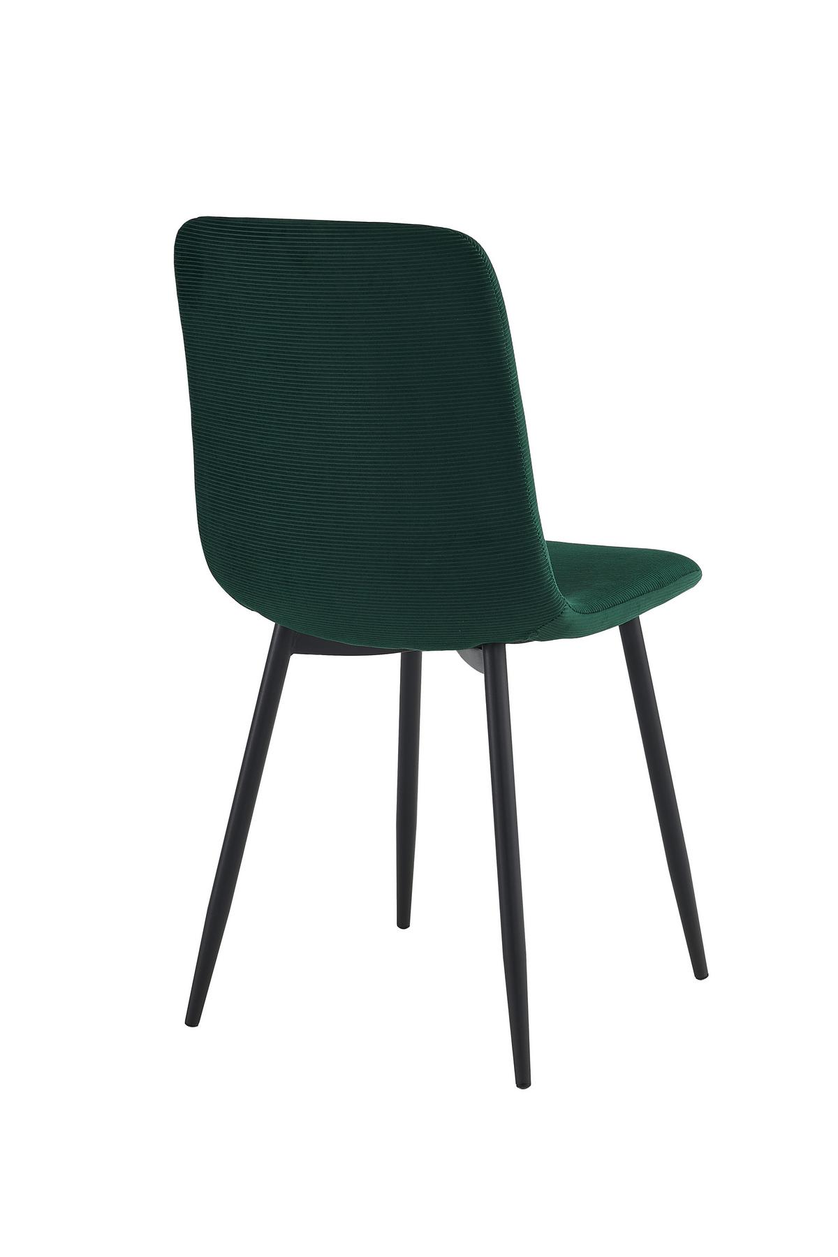 STUHL-SET LEIPZIG S 4ER-SET - Dunkelgrün/Schwarz, MODERN, Textil/Metall (44/92/54cm) - P & B
