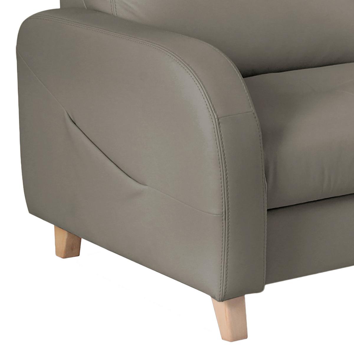 Ecksofa Compact Schlammfarben B: 227x168 cm - Schlammfarben/Buchefarben, Design, Leder/Textil (227/168cm) - Livetastic
