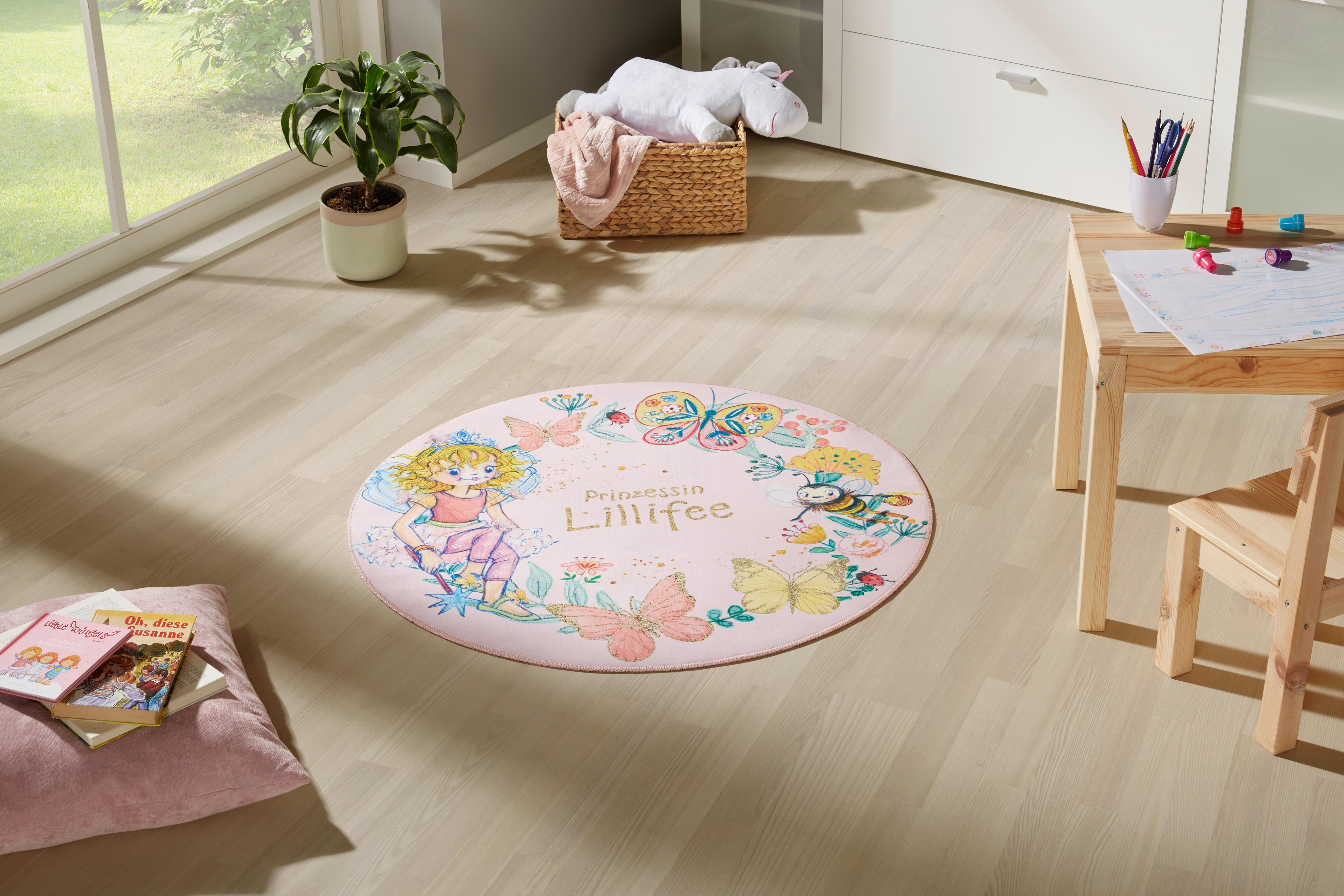 Kinderteppich Lillifee Schaukel 2 - Multicolor/Rosa, MODERN, Textil (100cm)