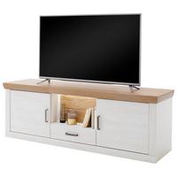 Lowboard Madrid B: 181 Cm Eiche Dekor/pinienfarben - Eichefarben/Schwarz, Design, Holzwerkstoff (181/62/50cm) - MID.YOU