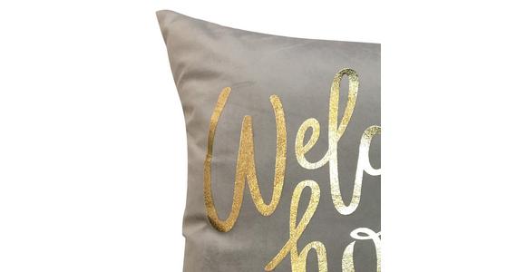 Zierkissen Welcome Home 45 X45 cm Polyester Grau mit Zipp - Grau, MODERN, Textil (45/45cm) - Luca Bessoni