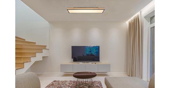 Led-deckenleuchte Henry L: 80 Cm, 1-Flammig, Mit Holz - Eichefarben/Opal, MODERN, Holzwerkstoff/Kunststoff (80/20/6,5cm) - Luca Bessoni