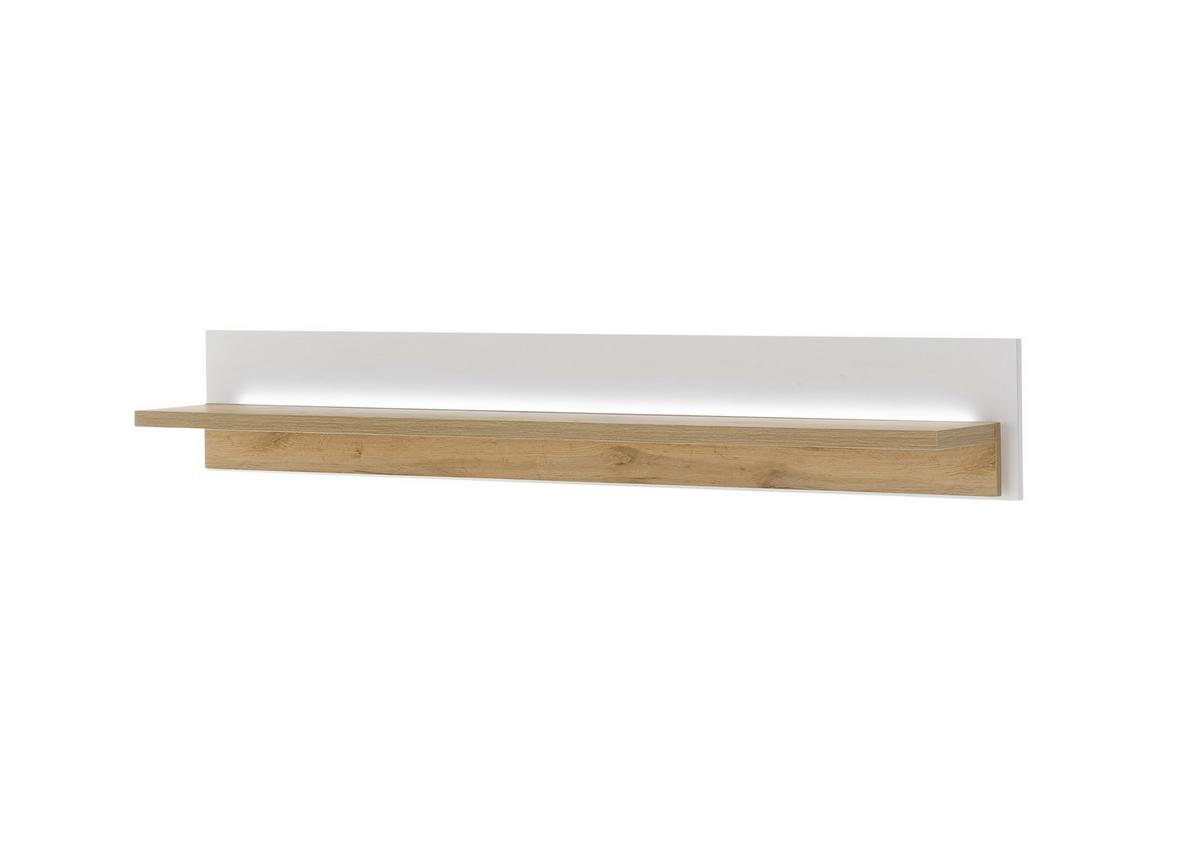 Wandboatf Long Island Weiß/Eiche Dekor B: 150cm - Eiche Wotan/Weiß, Design, Holzwerkstoff (150/20/18cm) - MID.YOU