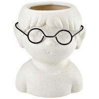 Vase Haviva Keramik Grau/Schwarz H: 11,5 cm - Schwarz/Grau, KONVENTIONELL, Keramik/Metall (9,5/8,5/11,5cm) - Luca Bessoni