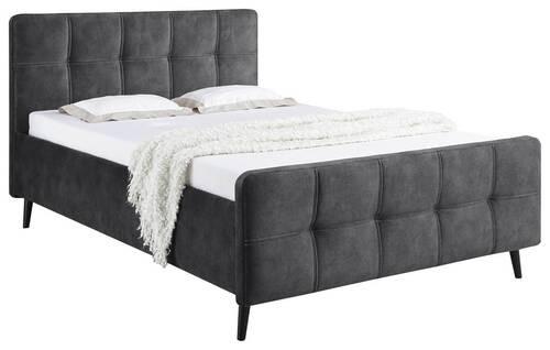 Polsterbett Mario C 140x200 Cm Anthrazit - Anthrazit/Schwarz, Basics, Holzwerkstoff/Textil (140/200cm) - MID.YOU