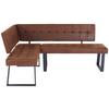 Eckbank Braun Lavik 134x185 cm - Schwarz/Braun, MODERN, Textil/Metall (134/185cm) - MID.YOU