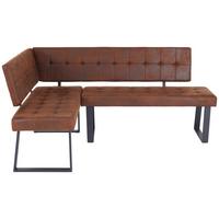 Eckbank Braun Lavik 134x185 cm - Schwarz/Braun, MODERN, Textil/Metall (134/185cm) - MID.YOU